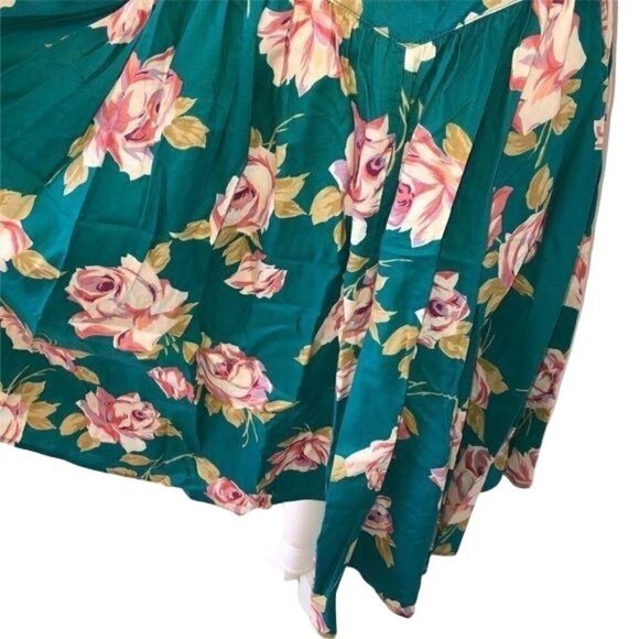 Carol Anderson California Dress Size 10 Turquoise Floral Cotton Attached Belt - Picture 13 of 13